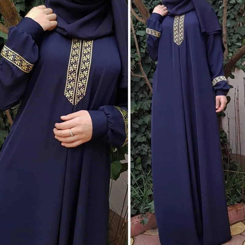 Muslim Ethnic Style Print Abayas Plus