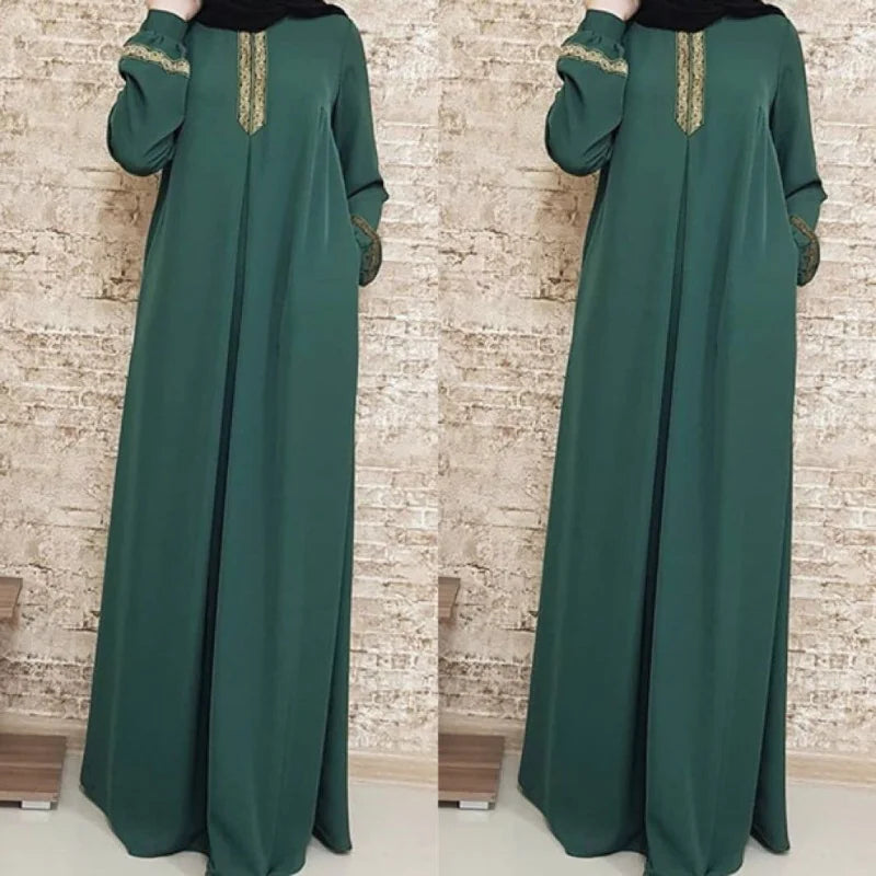 Muslim Ethnic Style Print Abayas Plus